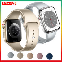 สายซิลิโคนชุบสีคล้ายโลหะสายนาฬิกา Apple Watch สำหรับสายนาฬิกา Apple 49มม. 45มม. 44มม. 42มม. 41มม. 40มม. 38มม. สำหรับ Apple Watch อัลตร้าซีรีย์8ซีรีส์7ซี SE2 6 5 4 3 2 1