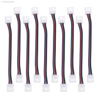 ☈▪☽ JACKYLED 10-Pack 5050 3528 RGB LED Light Strip Connectors 4-Pin 10mm Wide Solderless Strip to Strip Jumper Extension Wire Angle