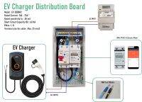 EV Charger Distribution Board Type2 RCBO 16A, 25A (EV-CDB002) ติดตั้งพร้อมกับ Smart Wi-Fi Electric Meterr, LCD display, real-time display of current, voltage, power.