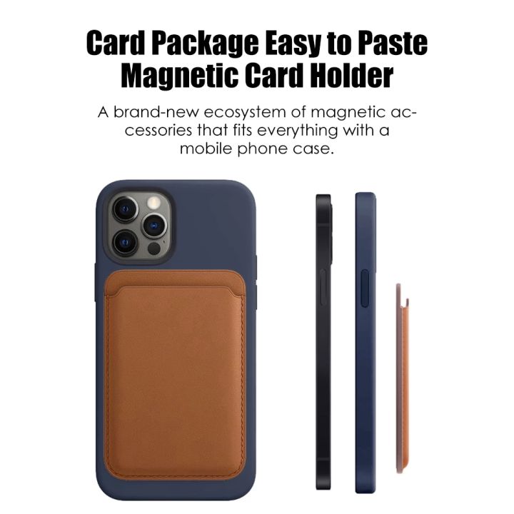 magsafe-magnetic-card-bag-กระเป๋าสตางค์-for-iphone-15-pro-max-14pro-max-13-12-pro-max-mini-fashion-luxury-leather-card-holder-for-iphone-12-back-clip