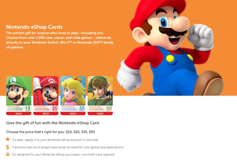 Buy $50 Nintendo Eshop Card  Wii U Gift Card Email Delivery