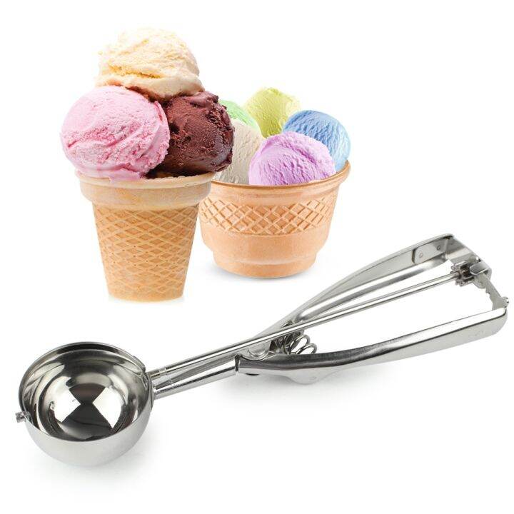 ที่ตักไอศครีม สแตนเลสแบบสปริง 1ชิ้น รุ่น IceCreamScopediggerBig05d