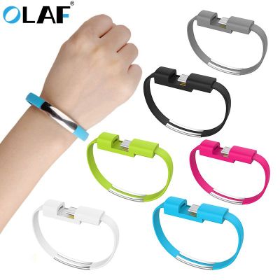 Olaf Micro USB Cable Bracelet Type C Charger Data Charging Cable Sync Cord For iPhone xs max xr 6s 7 Android Type-C Phone cable Wall Chargers