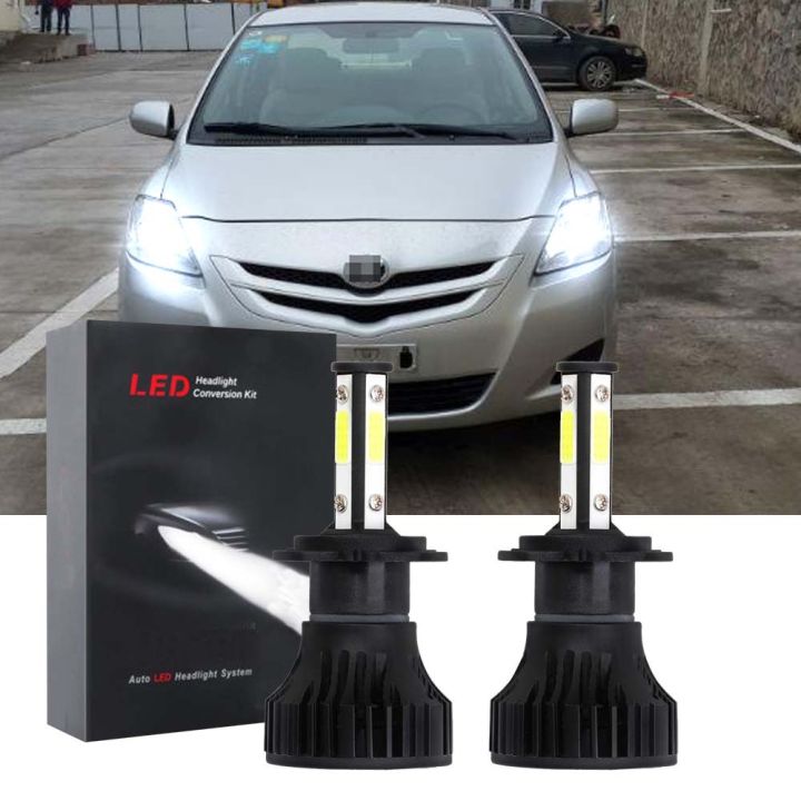 new-หลอดไฟหน้า-led-6000k-สีขาว-สําหรับ-toyota-vios-2003-2013-2-ชิ้น