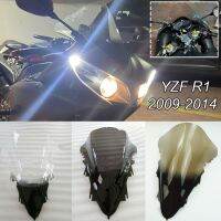 กระจกบังลม R1สำหรับยามาฮ่า YZF กระจกบังลมมอเตอร์ไซค์เสริม YZF-R1 2009 2010 2011 2012 2013 2014หน้าจอ YZFR1สองชั้น