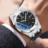 Fashion Casual Mens Watches Big Dial Silver Stainless Steel Calendar Male Business Wristwatch Leisure Waterproof Watch for Men