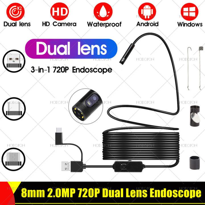 8mm-2-0mp-720p-dual-hd-endoscope-camera-waterproof-mirco-usb-type-c-video-inspection-borescope-snake-cable-tube-endoscopy