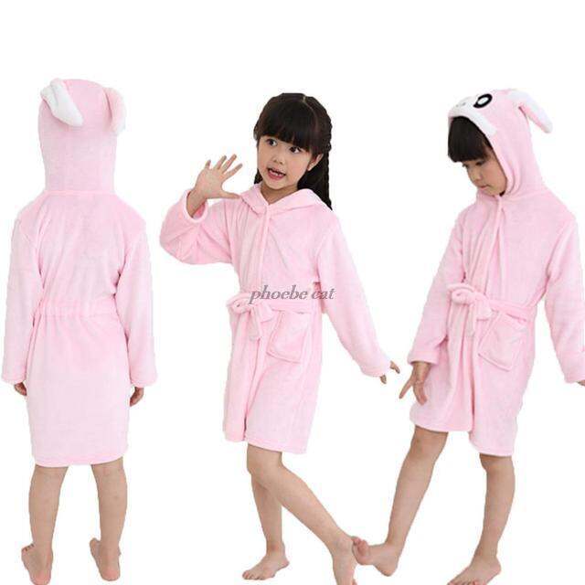 xiaoli-clothing-เด็ก-toweling-unicorn-robe-soft-bath-robe-เด็กวัยหัดเดิน-nightrobe-ชุดนอนการ์ตูนสัตว์-casual-home-เด็กทารกเสื้อคลุมอาบน้ำ