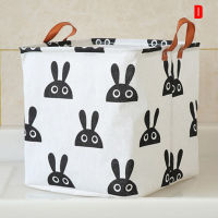 Nordic Style Cloth Laundry Basket Foldable Toy Storage Box with Handles Cotton and Linen Storage Bins Household Washing Basket