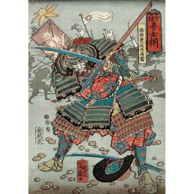 โปสเตอร์ภาพพิมพ์ศิลปะ Ukiyo-E ของญี่ปุ่นดาบชุดเกราะซามูไรผ้าใบวาดภาพญี่ปุ่นการประดิษฐ์ตัวอักษรบูชิโด้ศิลปะบนผนัง Hiasan Kamar