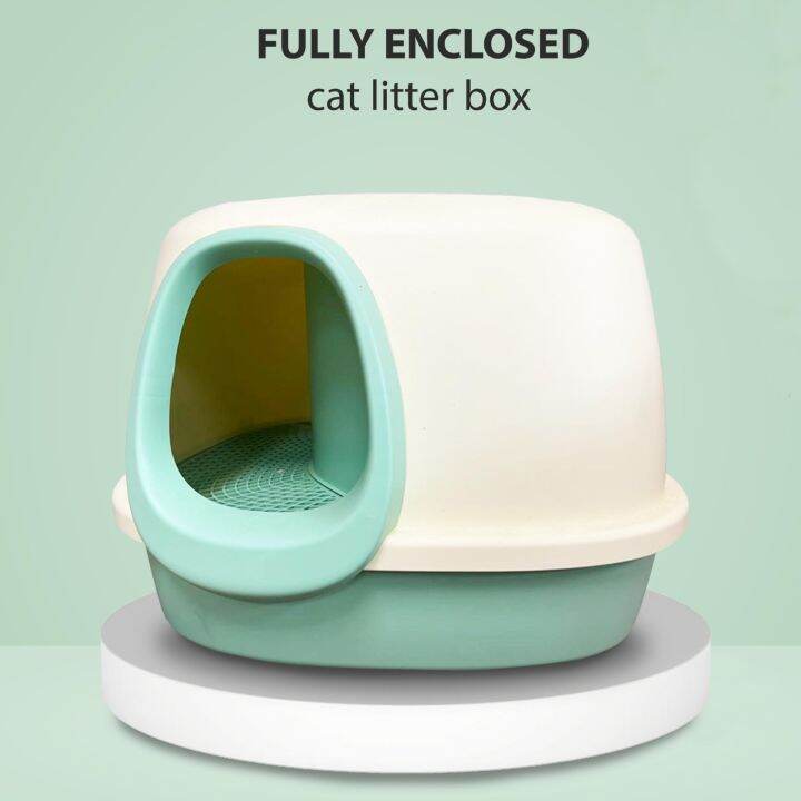 Fully Enclosed Cat Litter Box For Cat Lazada