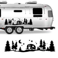 Large Star Forest Vinyl Car Stickers Suitable for RV Decor Mountain Camping RV Tree Moon Auto Sticker