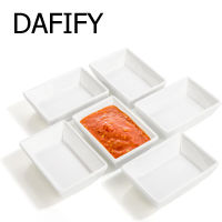 DAFIFY พอร์ซเลนเรียบด้านสี่เหลี่ยมผืนผ้าจุ่มซอสถั่วเหลืองอาหารเรียกน้ำย่อยที่ให้บริการช้อนส้อมแผ่น9.6*6.3*3เซนติเมตร