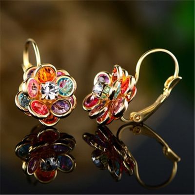 [COD] and cross-border hot cute glue flower earrings womens all-match net red style wholesale