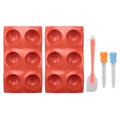 Silicone Baking Mold, Large Semi Sphere High Heat Silicone Baking Mold for Baking, Cake, Candy Molds (2 Packs)