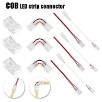 COB LED Connector Strip to Wire Connectors 2pin Unwired Gapless Solderless Extension Terminals For 8/10mm Wide LED Strip Lights