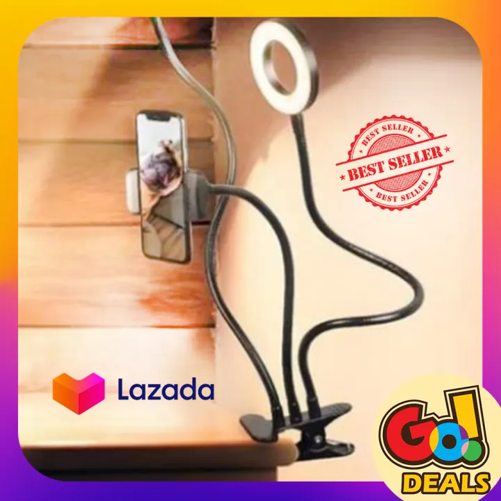 PORTABLE LIVE STREAM PHONE Camera Flash Light Selfie Ring Cell Holder ...