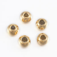 10pc Ion Plating 304 Stainless Steel Beads Round Golden 4x3mm Hole: 1.5mm