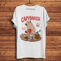 แมวเนโกะเสื้อยืดผู้ชายตลกกาแฟสลอธบาริสต้า Capybara