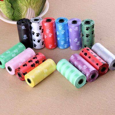 10 Roll Portable Degradable Waste Printing Doggy Clean Up Garbage Bag happy stay