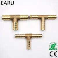 1Pc 6-12mm BRASS T Hose Joiner Piece 3 WAY Fuel Water Air Gas Oil Pipe TEE CONNECTOR Pneumatic Plug Socket Adapter