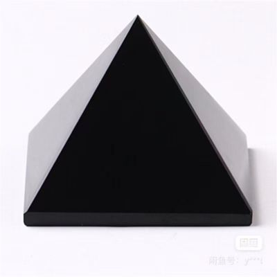 ；。‘【； Natural Obsidian Pyramid Living Room Mineral Triangled Black Crystal Point Reiki Energy Stone Ornaments Desktop Decor
