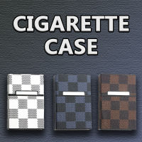 20 Pack Ciggarett Case Storage Box Portable Soft Ciggarete Holder Leather Cover Brown Plaid Styles