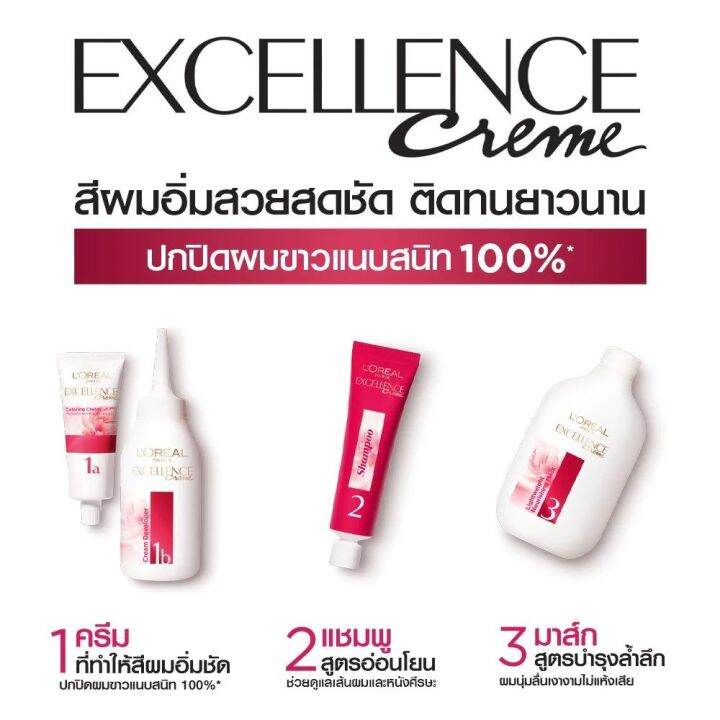 โฉมใหม่แท้100-สีปกปิดผมขาว-loreal-excellence-สีย้อมผม-ลอรีอัล-เอกซ์เซลเลนซ์