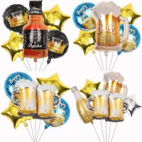 1pc Wine Bottle Wine Glass Aluminum Film Balloon Set Birthday Party Decoration Arrangement Party Theme Scene Creative Supplies Balloons