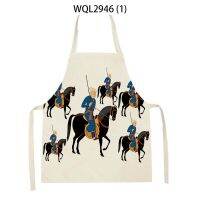 1 Pcs Of Galloping Horse Pattern Riding Print Sleeveless Apron ChildrenS Home MenS And WomenS Anti-Fouling Apron Kitchen Bib