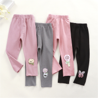 TINGQI Toddler Baby Kids Girls Autumn Long Pants Korean Style Elastic Legging Candy Color Child Girl Trousers Bottoms Casual Pants Clothes For 1-10 Years