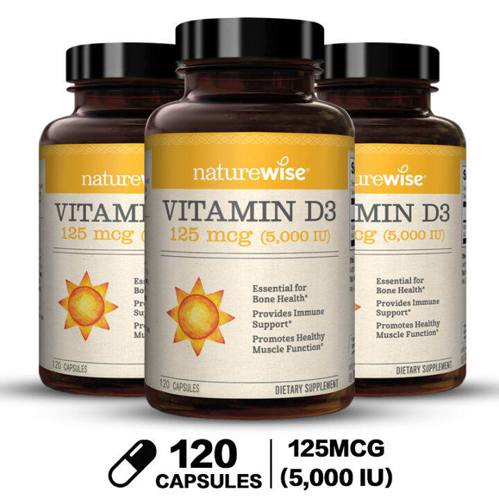 NatureWise Vitamin D3 5000iu (125 mcg) Capsules, Supports You For
