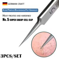 German Craft Ultra Fine No. 5 Cell Pimples Needle Tweezers Blackhead Clip Facial Pore Clean Care Tools 0.1mm Black Dots Remover