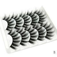 3d Mink Fake Eyelashes Natural Wispy Cross False Lashes Makeup 5 Pairs