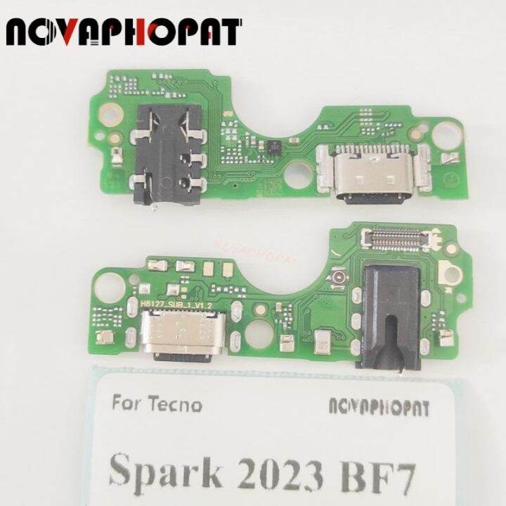 Novaphopat For Tecno Spark 2023 Bf7 Usb Dock Charger Port Plug Headphone Audio Jack Microphone