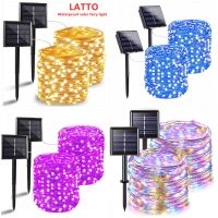 ?【Readystock】 + FREE Shipping+ COD ?LATTO Solar light Christmas Lights String Fairy Outdoor Holiday Party Garland Waterproof 100/200LEDs