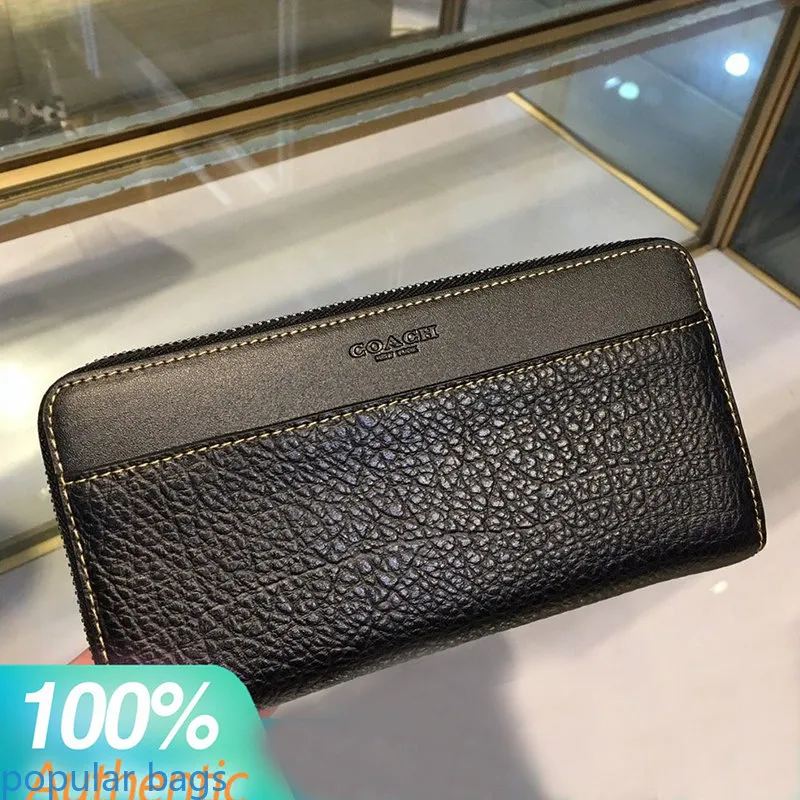 100% Brand New Coach 12130 Black Delivery Cowhide Men's Wallet Lambskin  Material Zipper Bag Clutch Wallet | Lazada PH