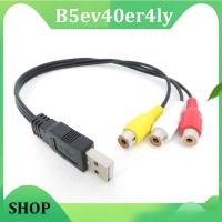 B5ev40er4ly Shop USB Male Plug To 3 RCA Female AV Adapter Audio Converter connector Video A/V Cable to Cable for HDTV TV Television Wire Cord