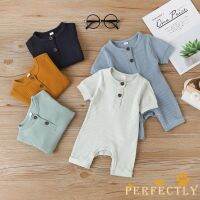 ✨QDA-Infant Baby Romper Knitted Rib Short Sleeves Summer Outfits 0-18 Months