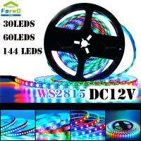 FORWDG แถบไฟ LED ยืดหยุ่น5ม.,แถบ DC12V จุดเดียวจุดจุด WS2815ควบคุม RGB เดี่ยวสว่างมาก