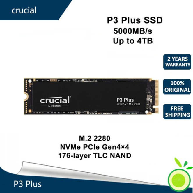 Yingruida Crucial P3 Plus NVMe SSD Solid State Drive Laptop Computer ...