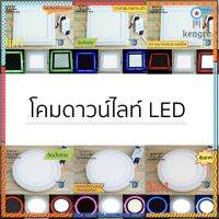 โคมไฟดาวน์ไลท์อย่างดี LED 7.5นิ้วโคมฝังฝ้า สีขาว ฟ้า เขียว แดง ชมพู สินค้ามีจำนวนจำกัด