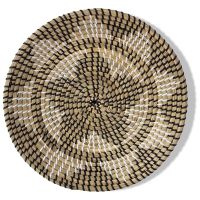 13.4Inch Natural Woven Fruit Basket Bowl, Handmade Seagrass Decorative Bowl Chic Rustic Boho Decor Wall Hanging