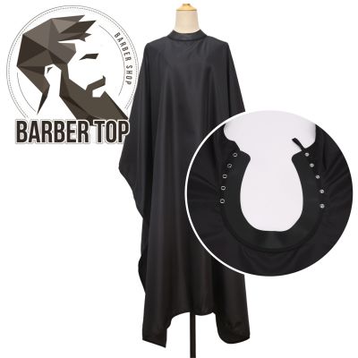 Silicone Neckline Haircut Cloth Hidden Buckle Waterproof Barber Black Cape Hairdressing Coat Hairdress Gown Barbershop Supplies