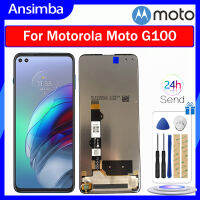 Ansimba จอแอลซีดีไอพีเอซต้นฉบับสำหรับ Motorola Moto หน้าจอ G100ชิ้นส่วนจอสัมผัสแอลซีดีของเครื่องแปลงดิจิทัล XT2125 G100