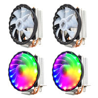 SNOWMAN 2 ท่อความร้อน CPU Cooler RGB 120mm PWM 3Pin 4Pin PC เงียบสำหรับ Intel LGA 2011 775 1150 AMD AM4 AM3 พัดลมระบายความร้อน CPU-kxodc9393