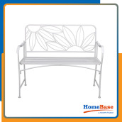 HomeBase Spring ghế băng dài bằng sắt W110xD53xH92cm màu đen