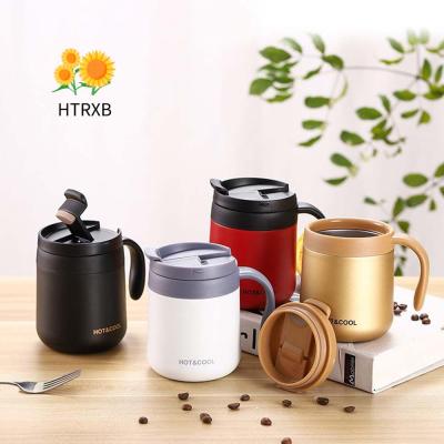HTRXB ฉนวนกันการรั่วเครื่องดื่มชาของขวัญถ้วยน้ำร้อนธุดงค์กระติกน้ำสุญญากาศกระบอกน้ำแก้วกาแฟ