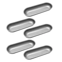 5 Pcs Hot Dog Mold Carbon Steel Sausage Non Stick Bakeware Oval Hot Dog Bun Baking Pan for DIY Homemade Bread Tool