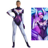 DJ Sona ชุดคอสเพลย์ผู้ใหญ่เด็กเกม LOL League Of Legends Zentai บอดี้สูทฮาโลวีนเครื่องแต่งกายสำหรับผู้หญิง Kids